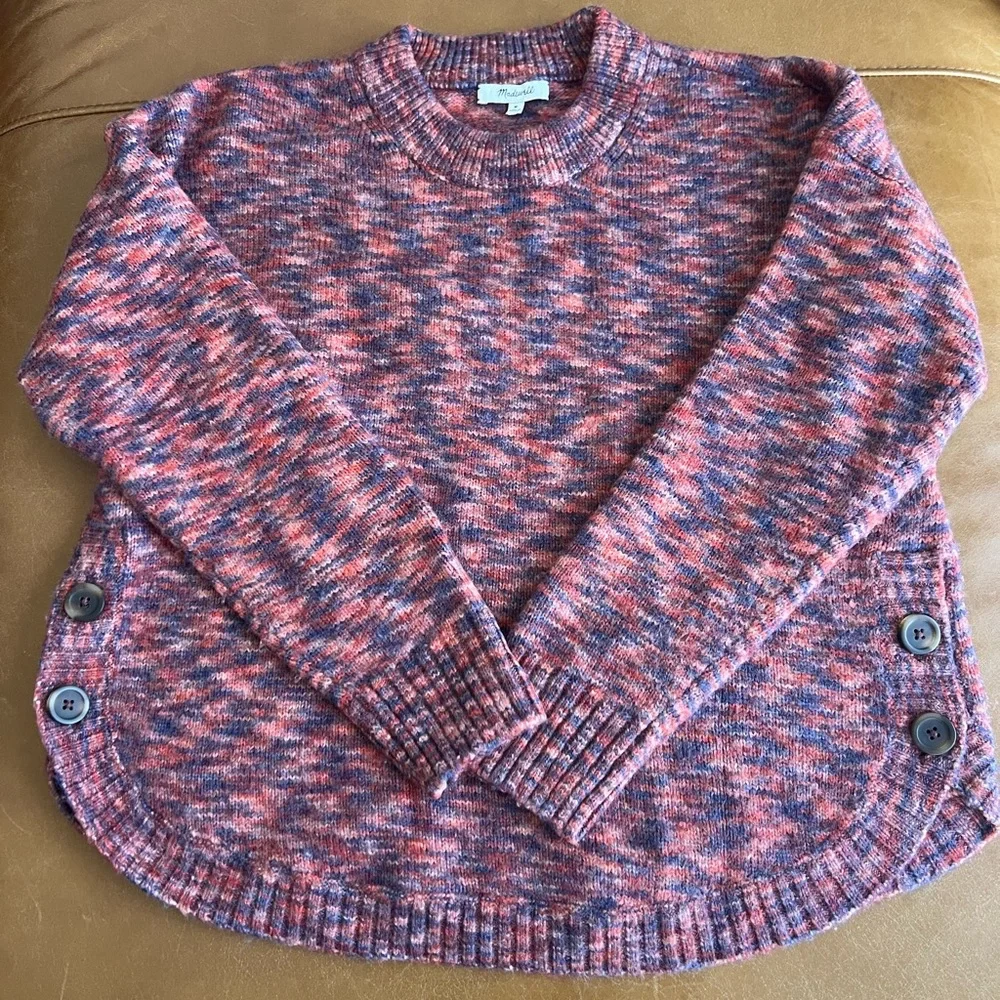 Madewell Pink and Blue Crew Neck Sweater - Picture 1 of 4